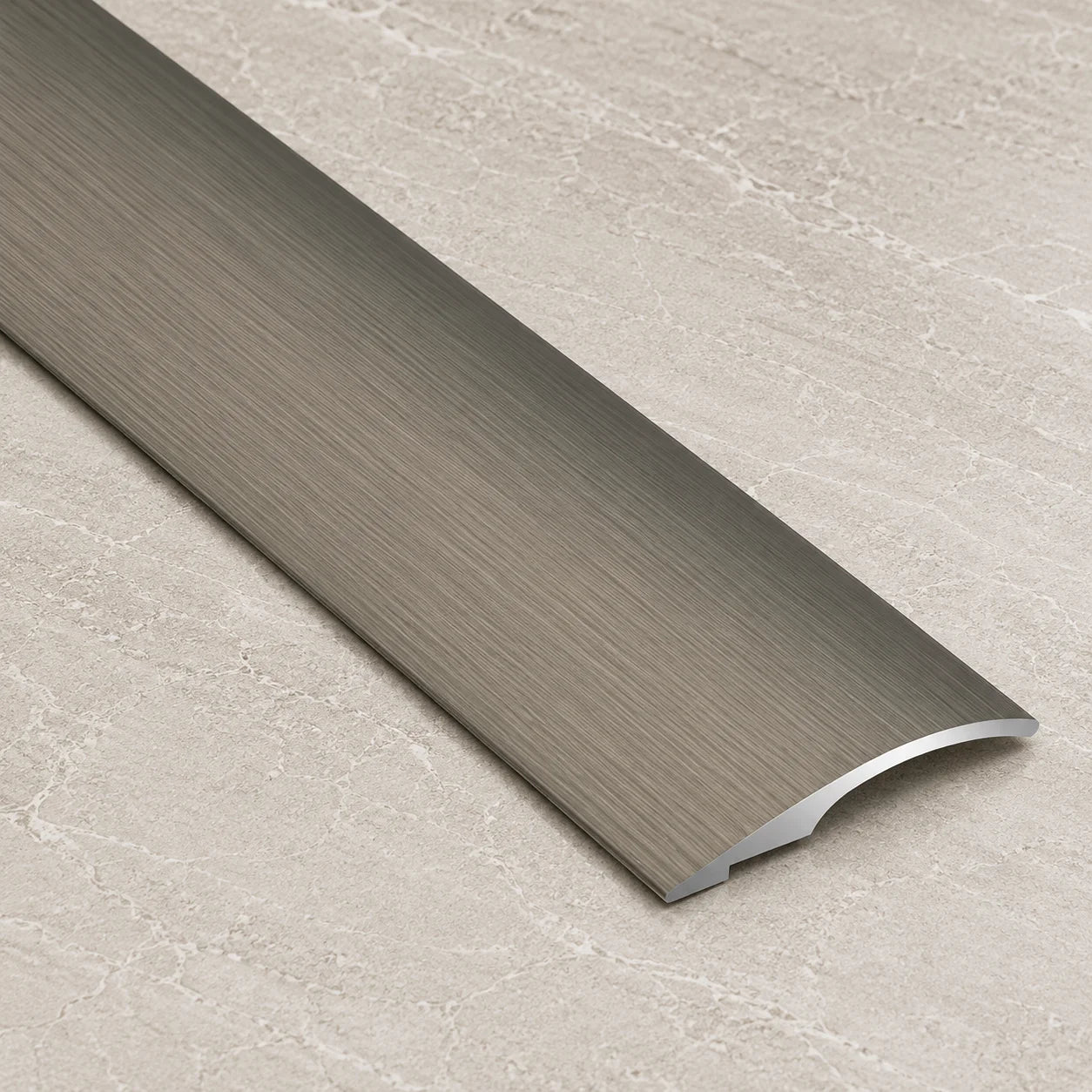 26mm Self-Adhesive Anodised Aluminium Threshold Ramp In Brushed Titanium Color